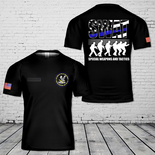 Custom Name Los Angeles, California, Los Angeles Police Department Special Weapons and Tactics SWAT T-Shirt 3D