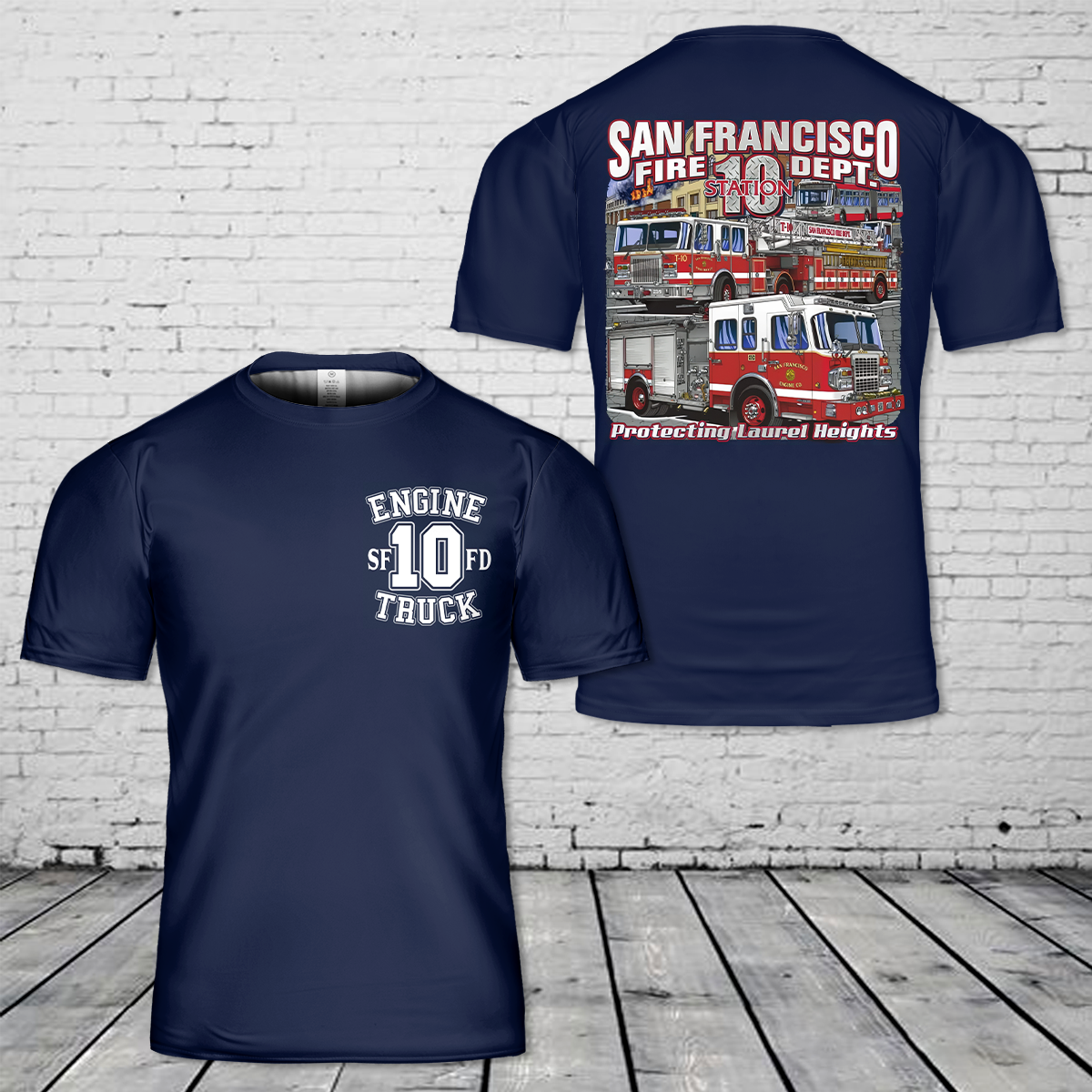 Laurel Heights, San Francisco, California, San Francisco Station 10 Protecting Laurel Heights T-Shirt 3D