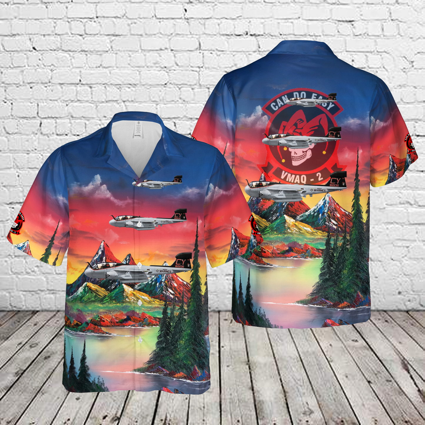 US Marine Corps EA-6B Prowler VMAQ-2 Death Jesters, CY02 / 162230. MAG-14, MCAS Cherry Point, NC - 2019 Hawaiian Shirt