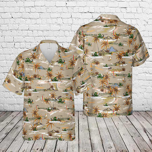 Australian Army Aviation Corps, No.161 'Possums' Independent Reconnaissance Flight Bell 47G Sioux helicopters Hawaiian Shirt