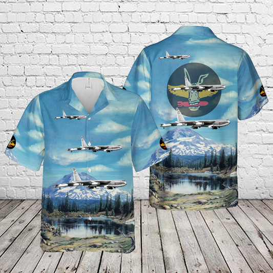 US Air Force 347th Bombardment Squadron Boeing B-52D-75-BO (SN 56-0591) Tommys Tigator Hawaiian Shirt