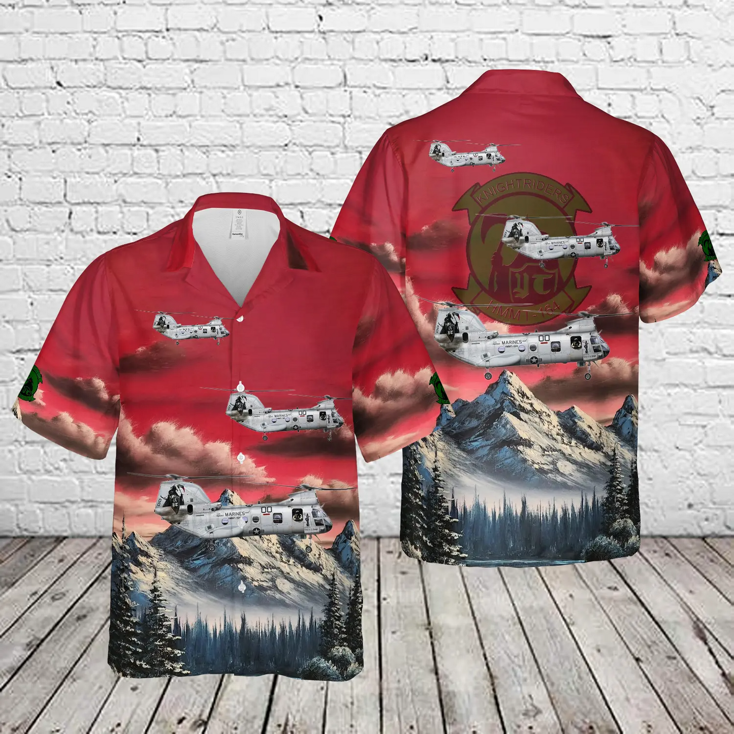 USMC CH-46E Sea Knight HMMT-164 Knightriders, YT00 / 152562, MAG39, 3rd MAW, MCAS Camp Pendleton Hawaiian Shirt