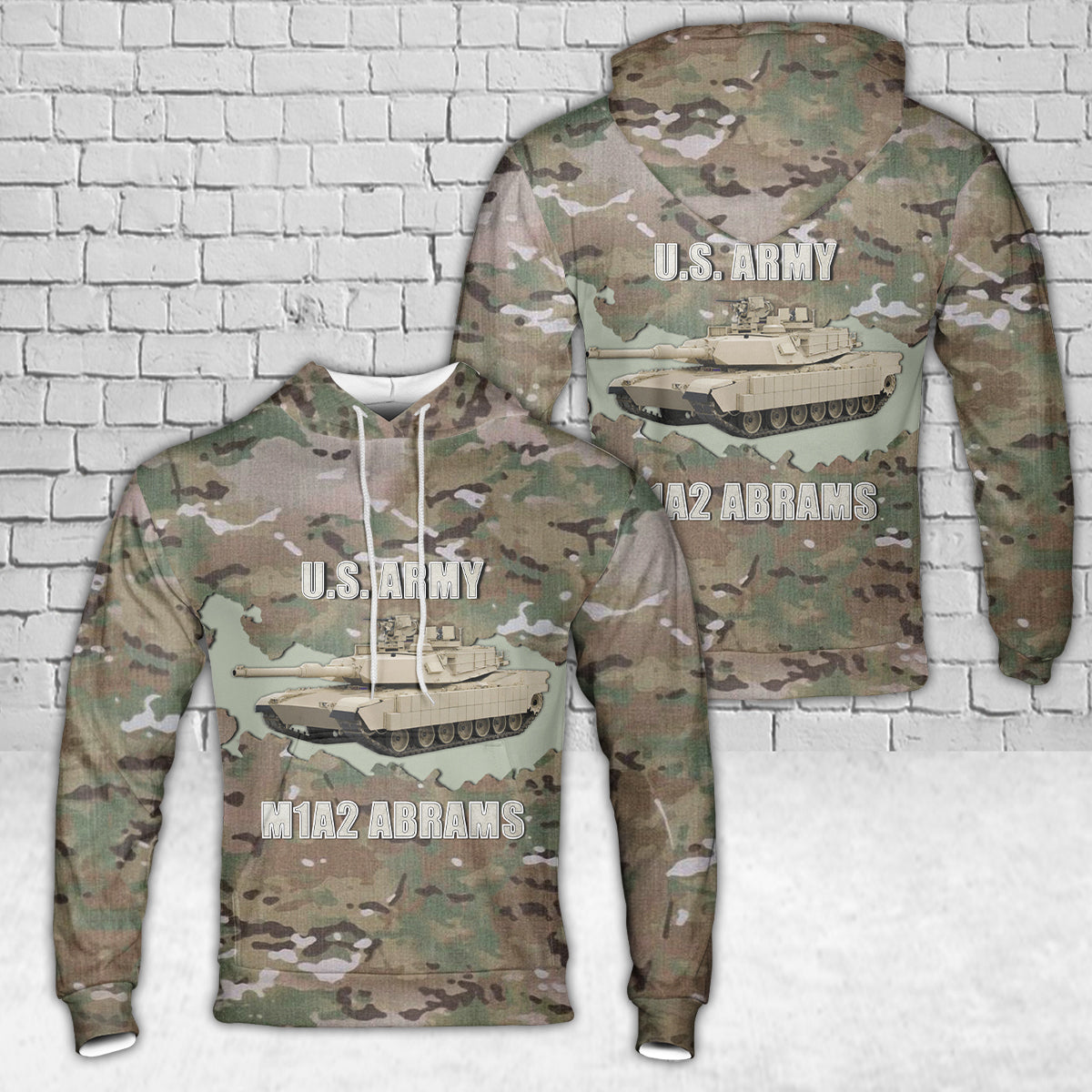 US Army M1A2 Abrams Main Battle Tank Hoodie 3D