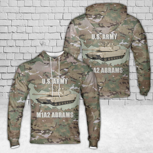 US Army M1A2 Abrams Main Battle Tank Hoodie 3D