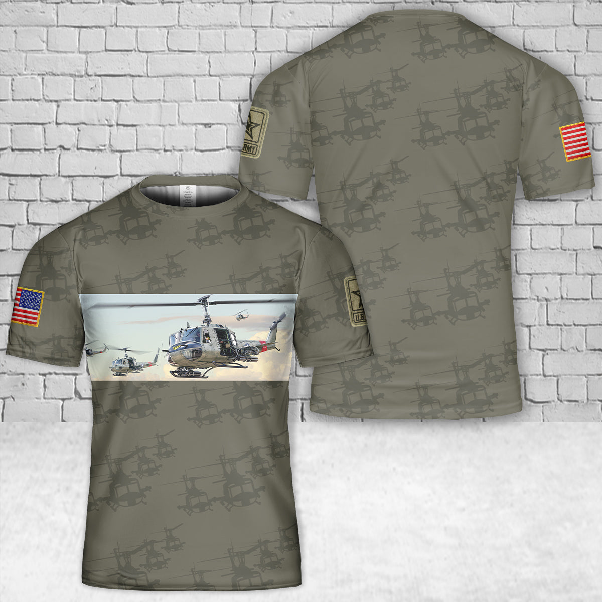 Huey Helicopter 3D T-Shirt