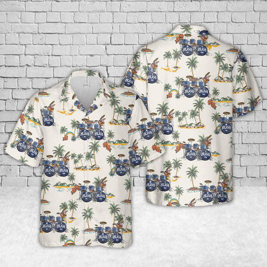 Neil Pearts Original RUSH Drum Set Hawaiian Shirt