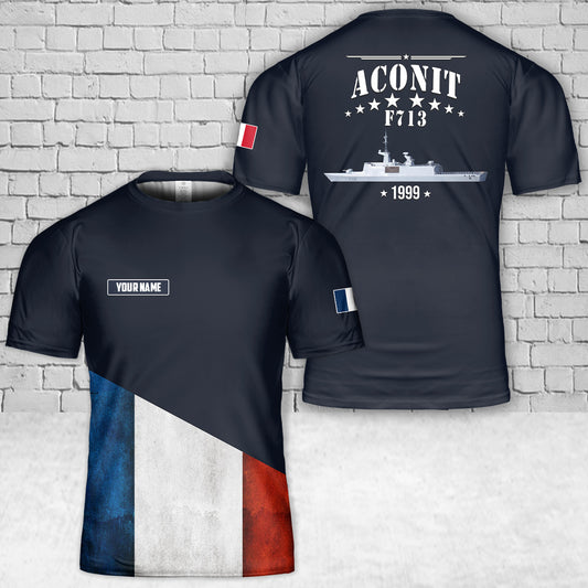 Custom Name French Navy Aconit (F 713) T-Shirt 3D