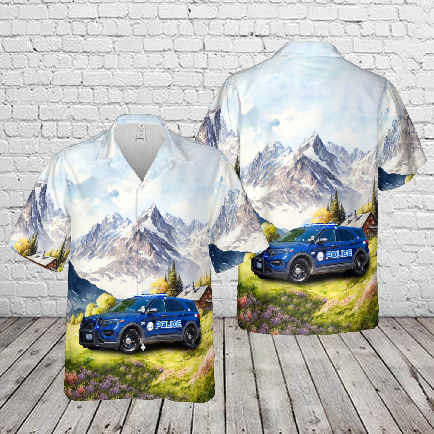 Dunbarton, New Hampshire, Dunbarton NH Police Cruiser D6 2020 Ford Police Interceptor Utility Hawaiian Shirt