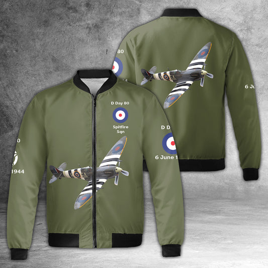D Day 80 War Festival WW2 AOP Fleece Bomber Jacket