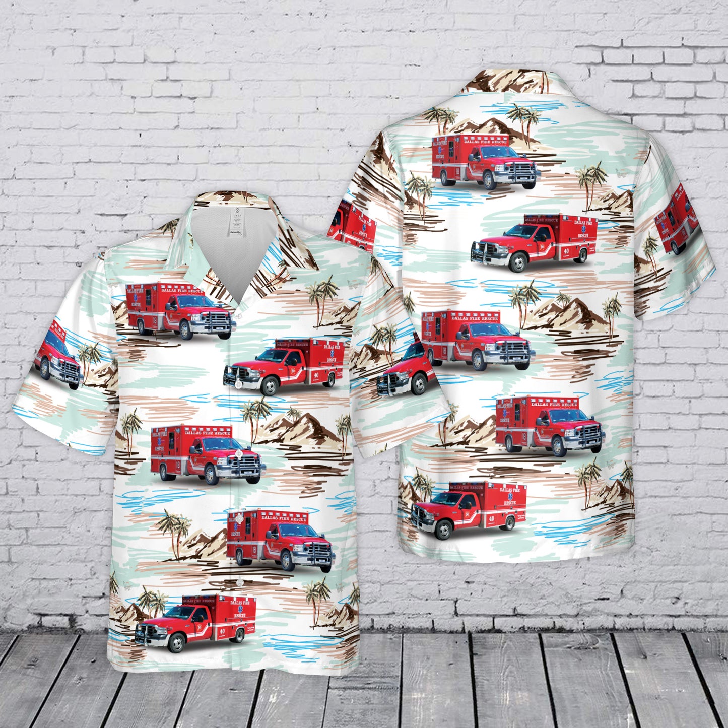 Dallas Fire-Rescue EMS Hawaiian Shirt