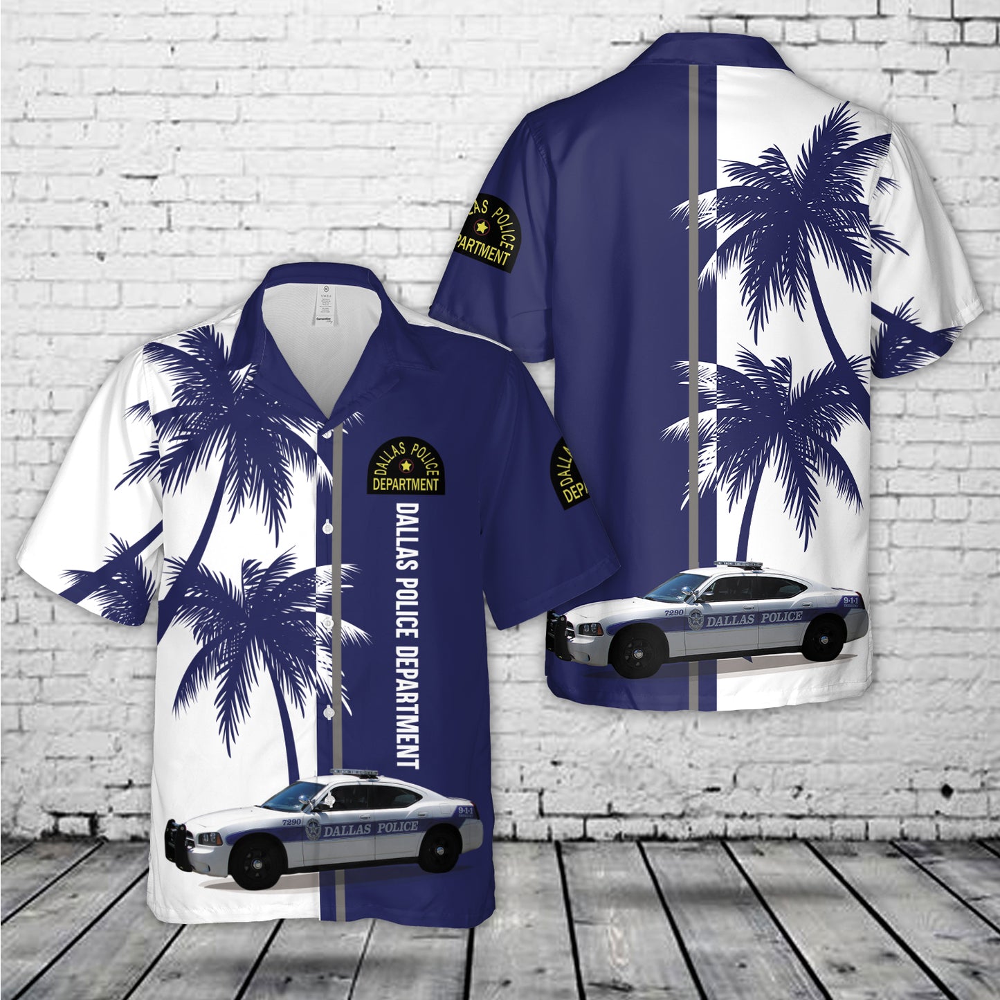 Dallas, Texas, Dallas Police Department Car Hawaiian Shirt