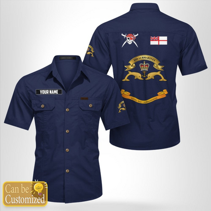 Custom Name Royal Navy Submarine Service Veteran Cotton cargo shirt