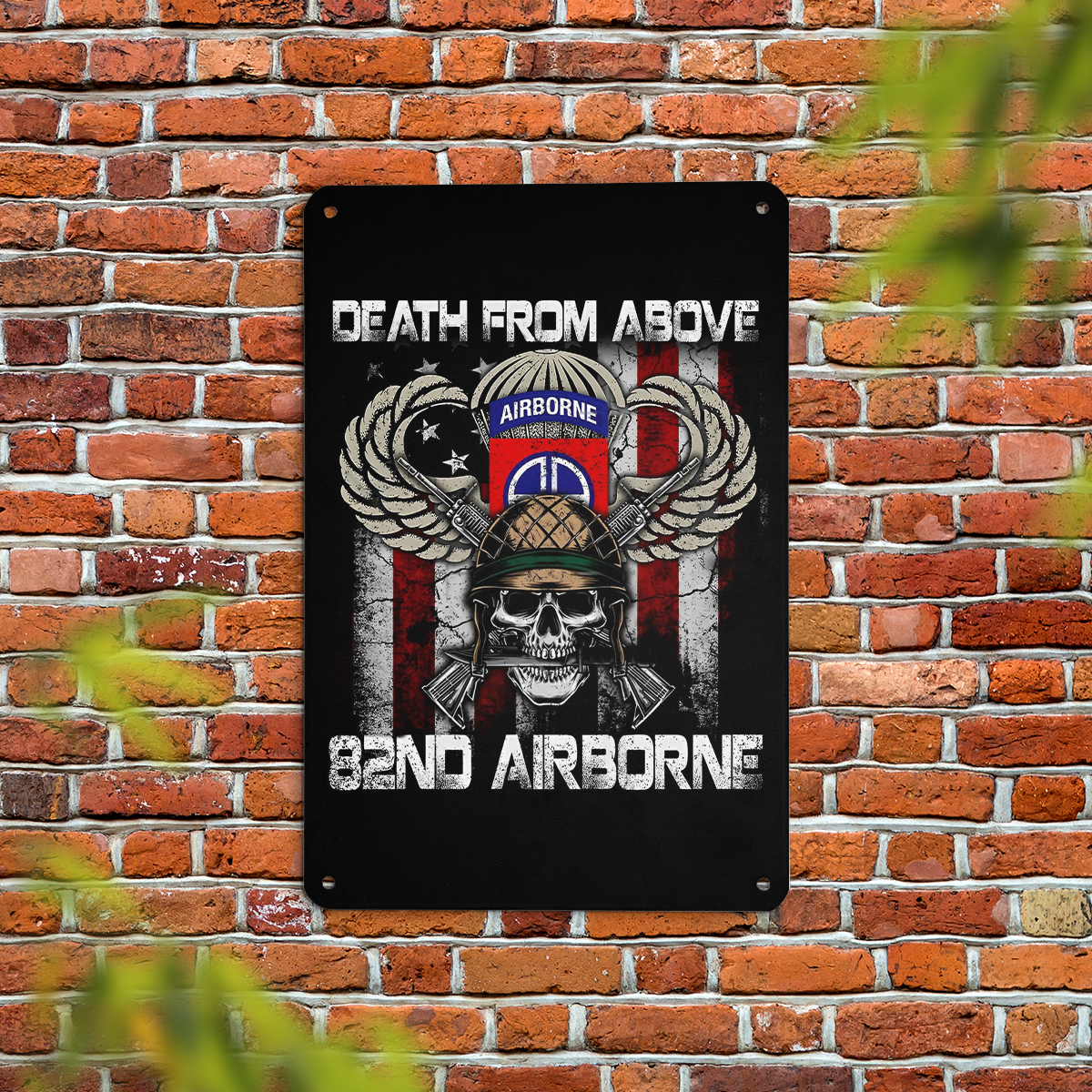 Death From Above 82nd Airborne Division Decorative Metal Sign – Merch Gears