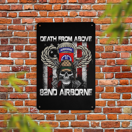 Death From Above 82nd Airborne Division Decorative Metal Sign