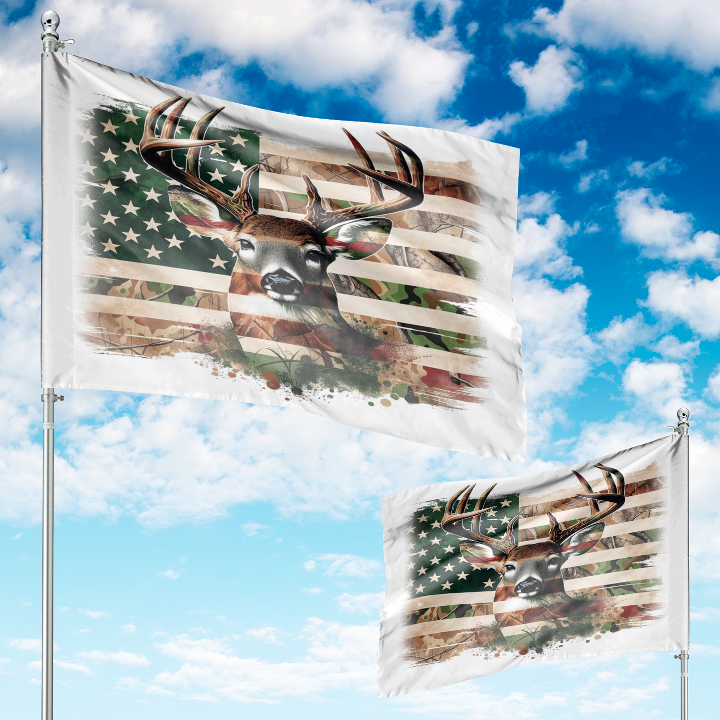 Deer Hunting Camo American Flag