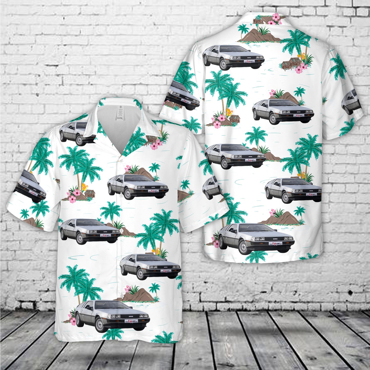 Delorean DMC-12 Hawaiian Shirt