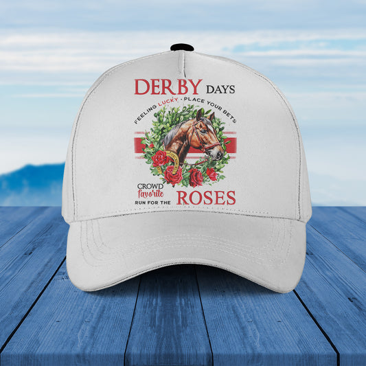 Derby Days Run For The Roses Kentucky Horse Roses Baseball Cap