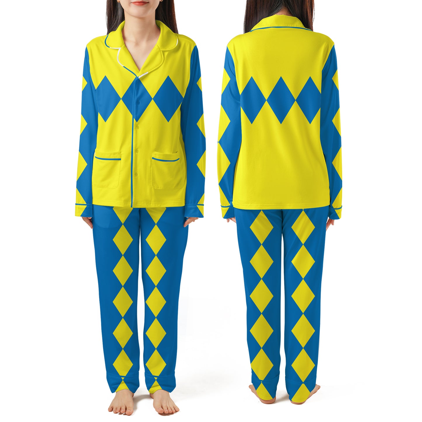 Diamond Jockey Silks Horse Racing AOP Pajamas Set