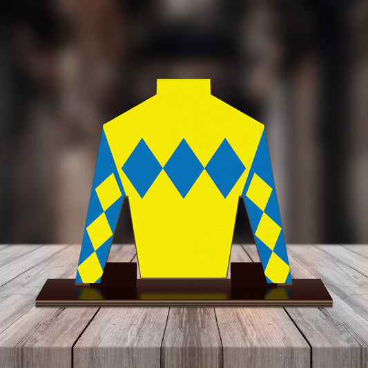 Diamond Jockey Silks Horse Racing Custom Shape Wood Standee