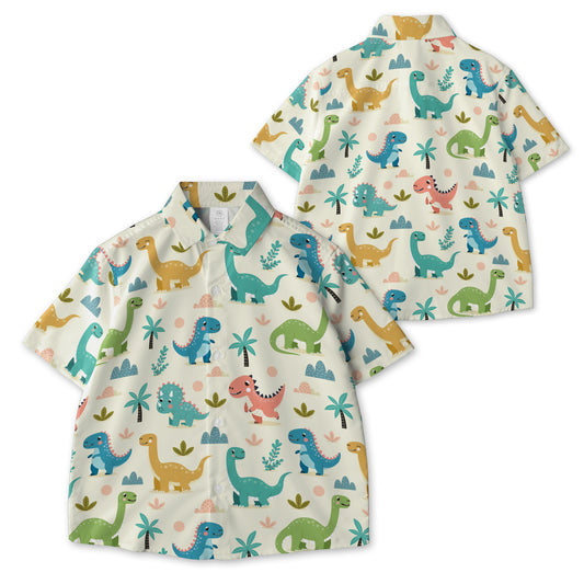 Dinosaur AOP Youth Button Down Shirt