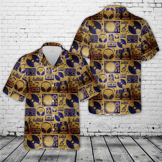 Dj Music Icon Set Pattern Hawaiian Shirt