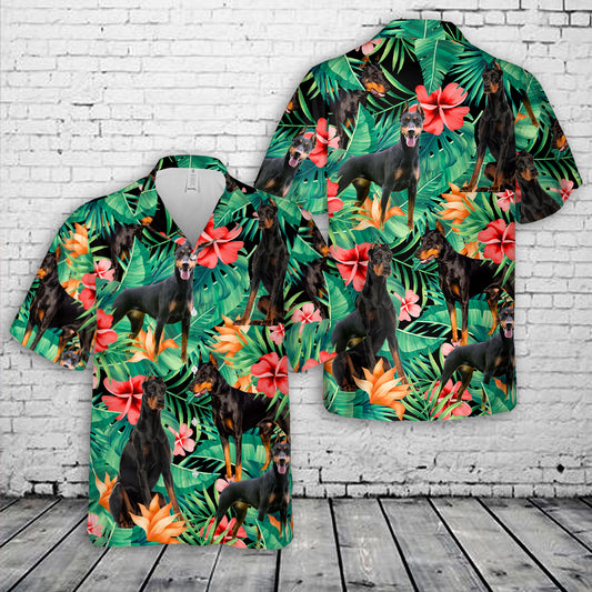 Doberman Tropical Hawaiian Shirt
