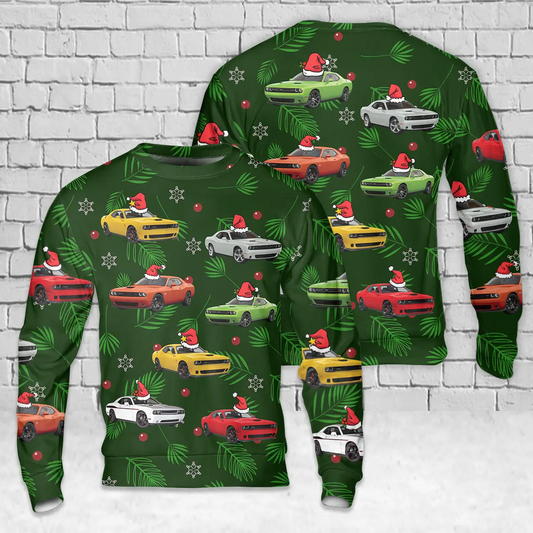 Dodge Challenger AOP Christmas Sweater