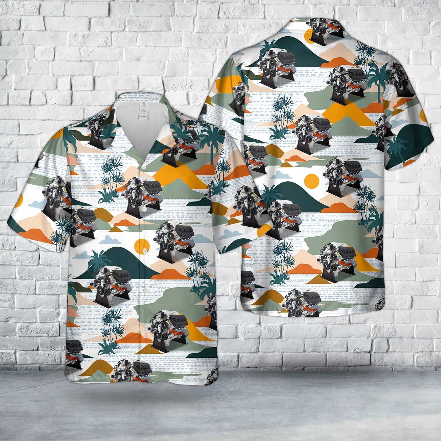 Dodge Challenger SRT Engine Hawaiian Shirt