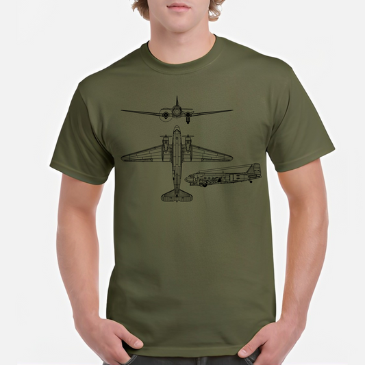 Douglas C-47 Skytrain (Dakota) Classic Unisex T-Shirt Gildan 5000 (Made In US)