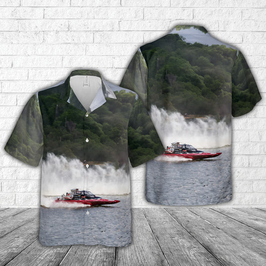 Drag Boat MotoLucas Oil Drag Boat Racerboat Hawaiian Shirt