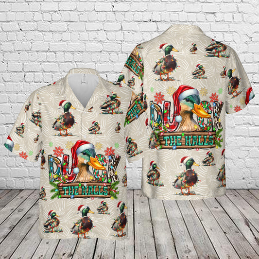 Duck The Halls Christmas Hawaiian Shirt