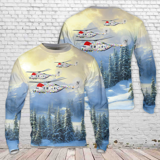 Dutch NH90 Helicopter Christmas AOP Sweater