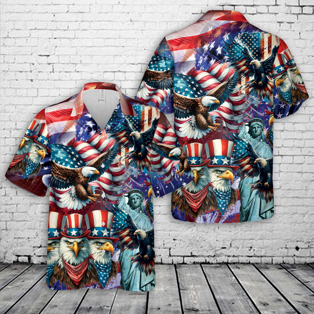 Eagle Flag Patriotic USA Hawaiian Shirt – Merch Gears