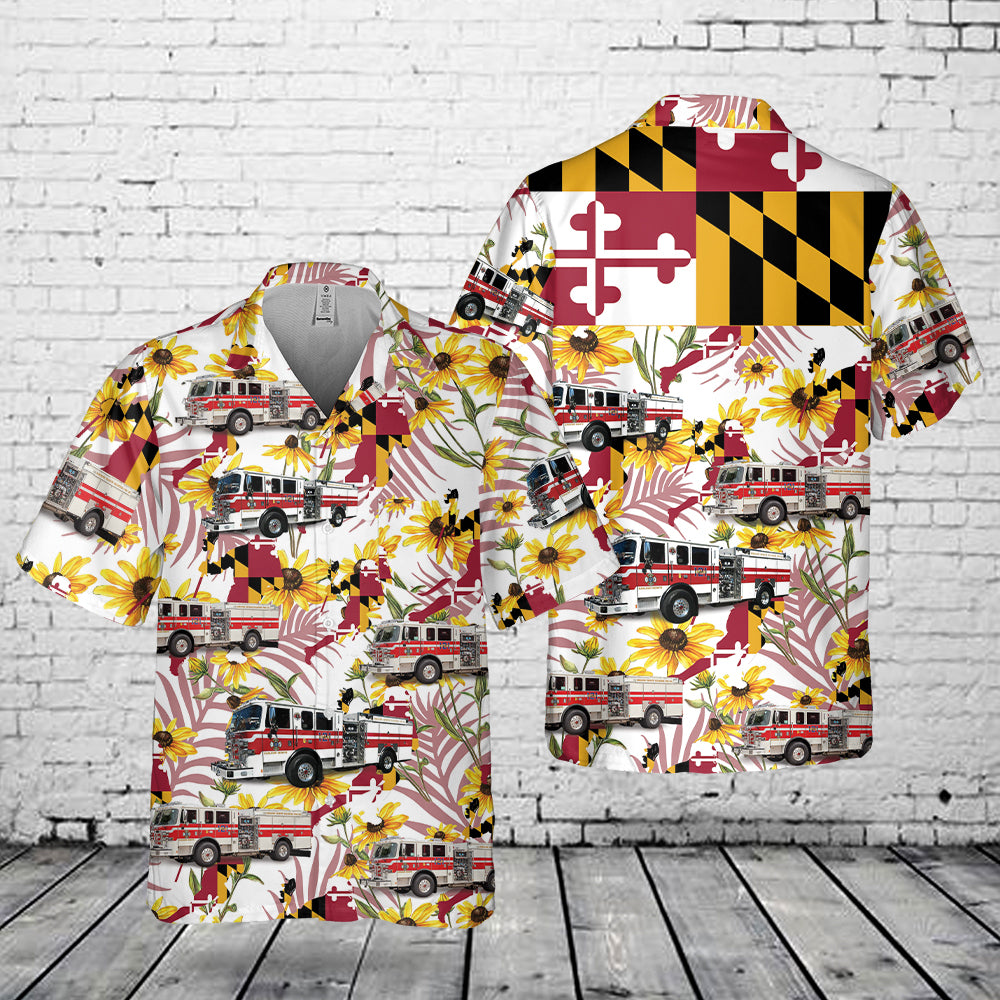 Earleigh Heights Volunteer Fire Company, Severna, Park Maryland Pocket Hawaiian Shirt