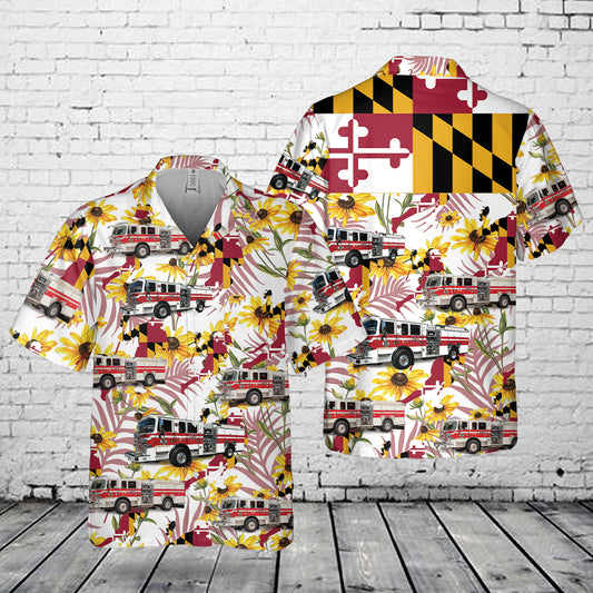 Earleigh Heights Volunteer Fire Company, Severna, Park Maryland Pocket Hawaiian Shirt