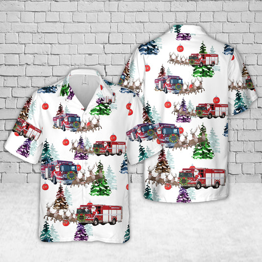 Edmonton Fire Rescue Services Fire Engine Hawaiian Shirt