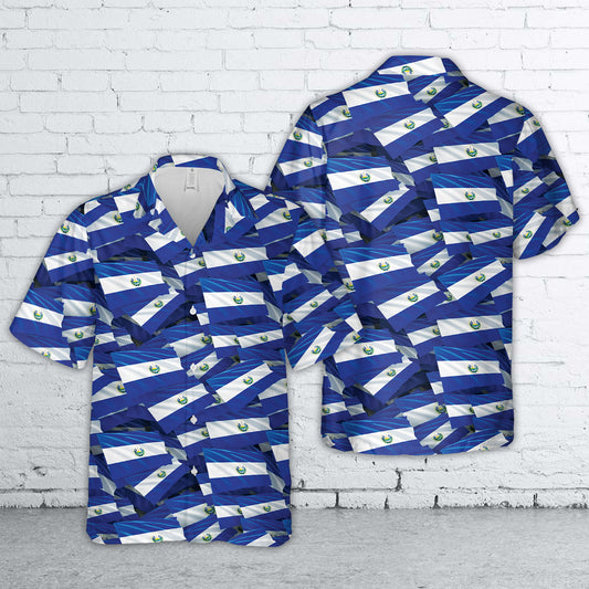 El Savador Flag Pattern Hawaiian Shirt
