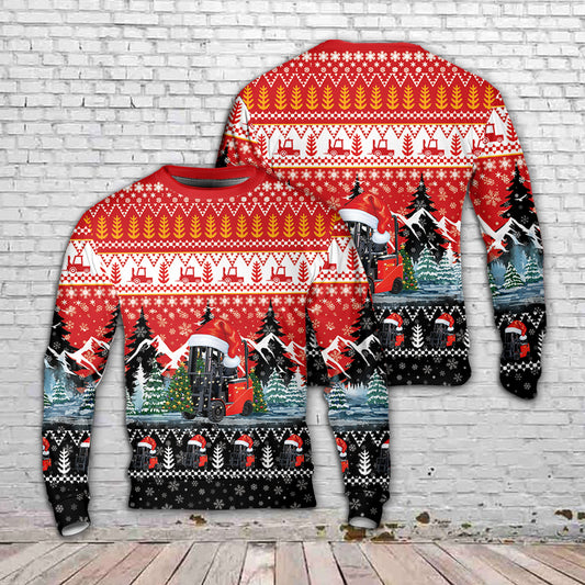 Electric Forklift Christmas Sweater