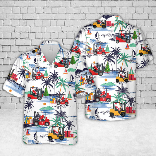 Electric Forklift Santa Hawaiian Shirt