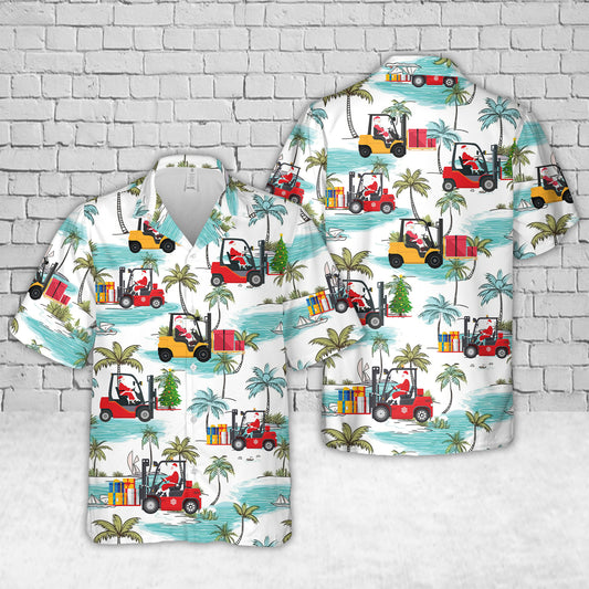 Electric Forklift Santa Hawaiian Shirt