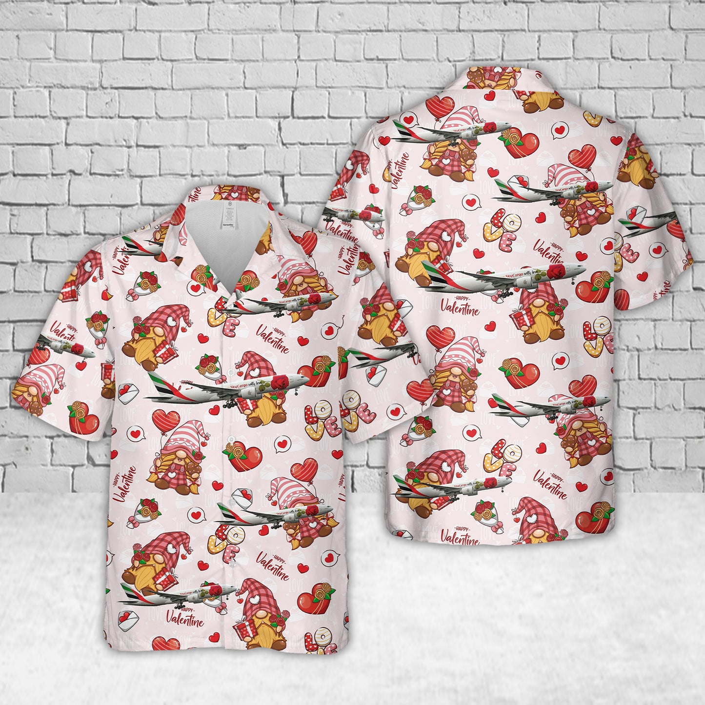 Emirates Boeing 777 Freighter 'Rosie' Valentine Day Hawaiian Shirt