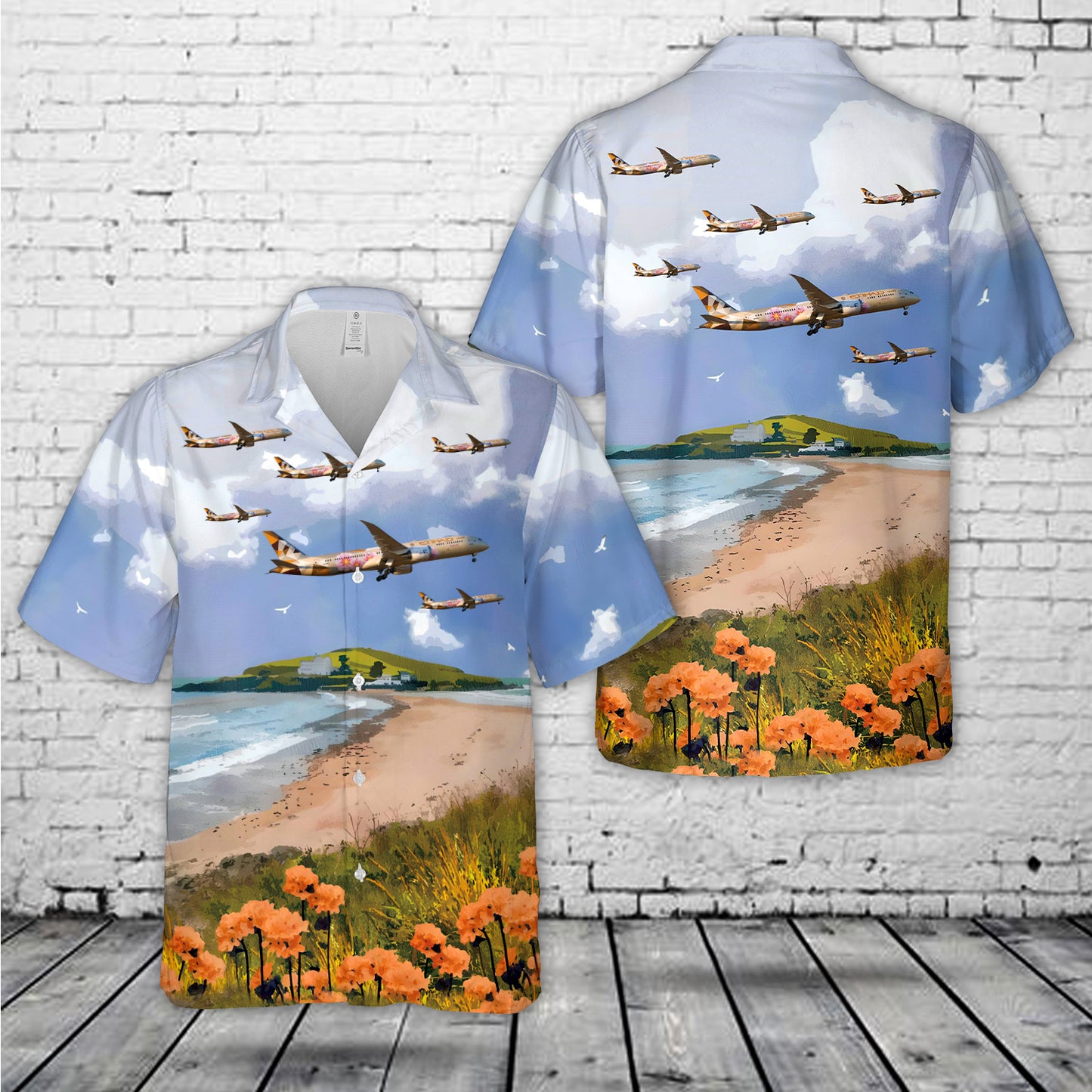 Etihad Airways Boeing 787-9 Dreamliner Hawaiian Shirt