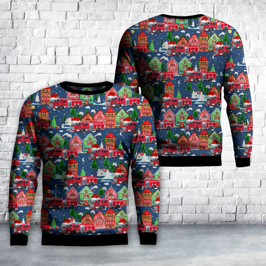 Evansville, Indiana, Evansville Fire Department Christmas AOP Sweater