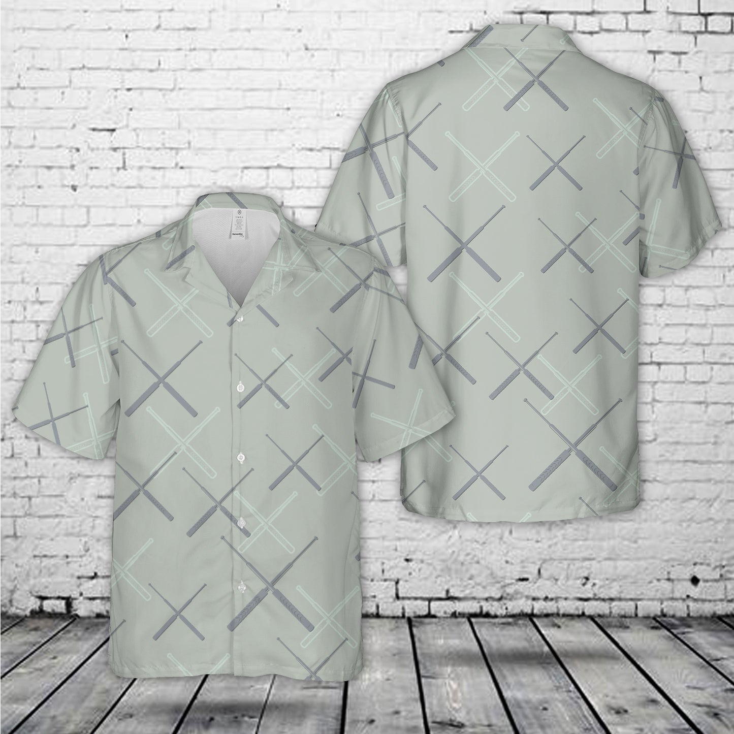 Expandable Baton Silhouette Hawaiian Shirt