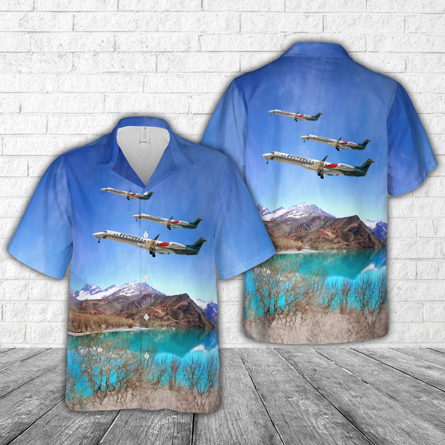 ExpressJet Airlines Embraer ERJ-145XR Hawaiian Shirt