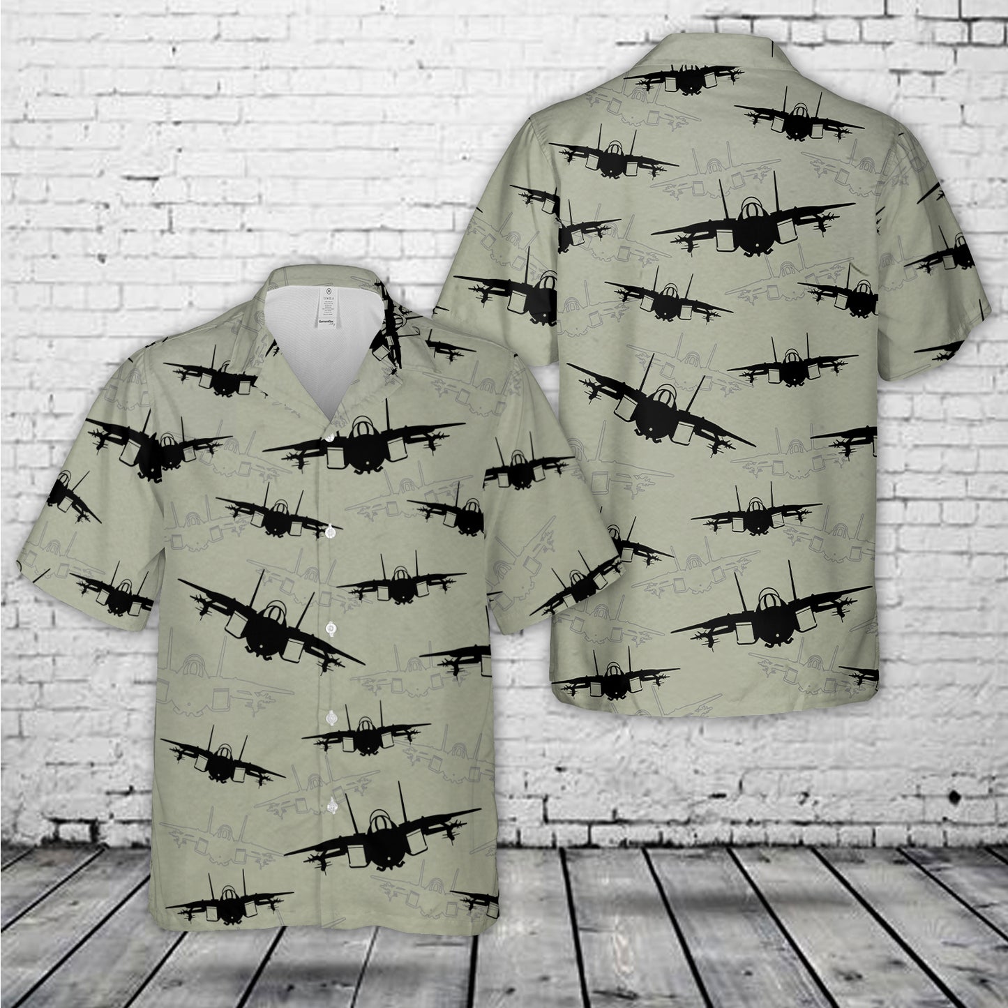 F-14 Tomcat Silhouette Hawaiian Shirt