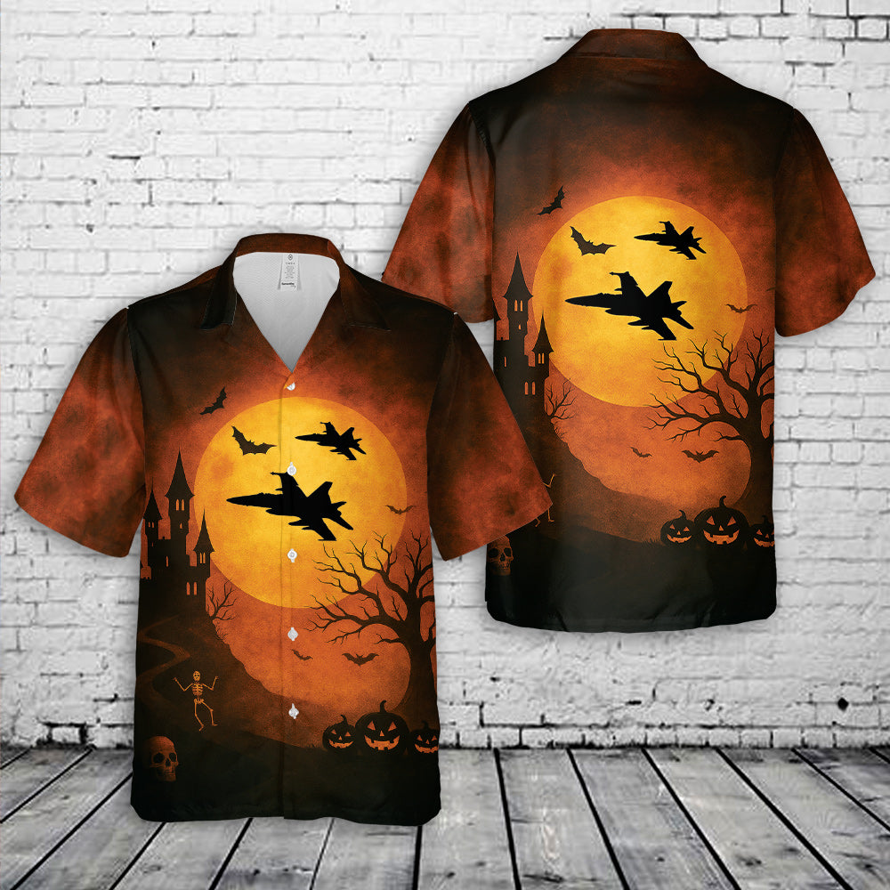 F/A-18 Hornet Aircraft Halloween Hawaiian Shirt