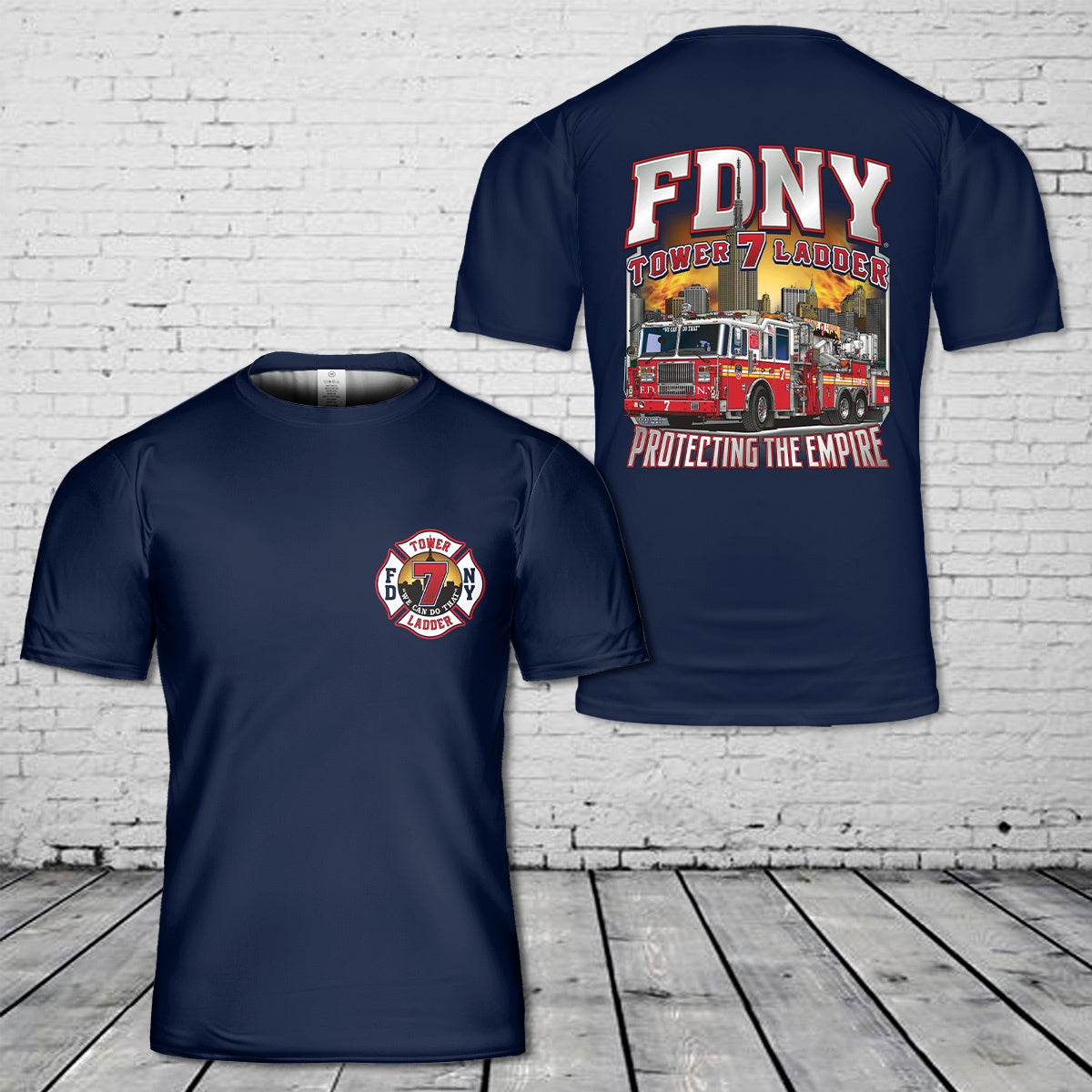 FDNY TL-7 "Protecting the Empire" Empire State Building T-Shirt 3D