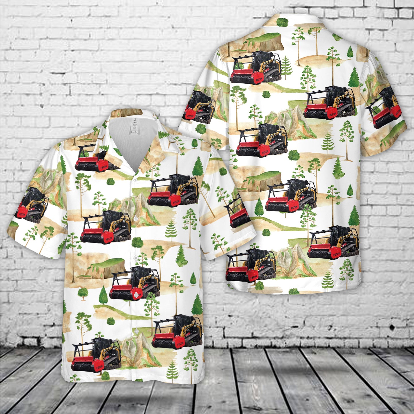 FECON Bull Hog high flow skid steer drum mulcher Hawaiian Shirt