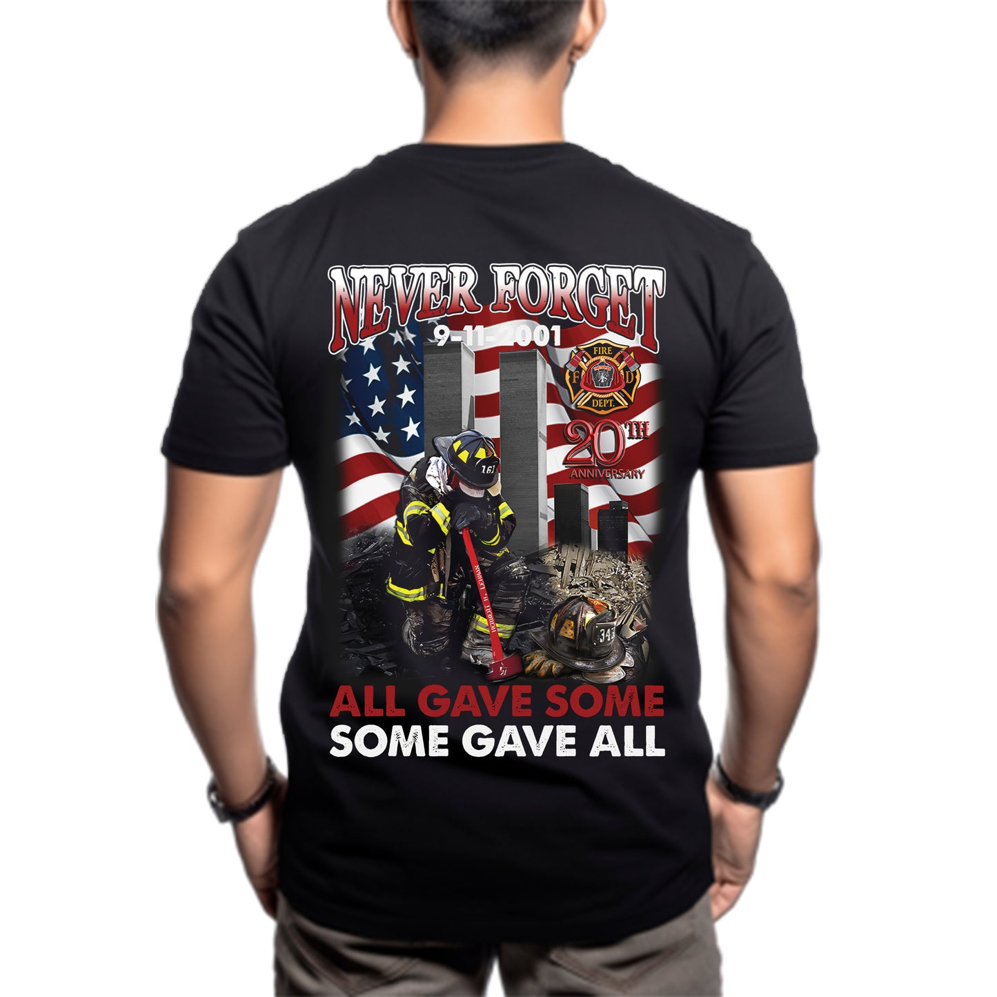 Firefighter Never Forget 911 All Gave Some Some Gave All 20 Years Never Forget Classic Unisex T-Shirt Gildan 5000 (Made In US) DLQD1406PT01